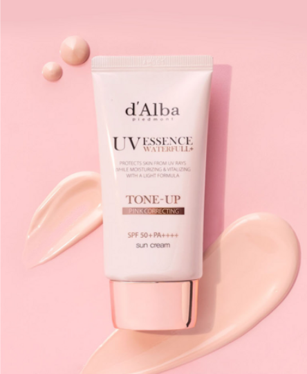 d'alba Piedmont Waterfull Tone-Up Sunscreen Serum BROAD SPECTRUM SPF 50 + Korean Sunscreen for Face, All Skin Tones, Sweat Proof Formula (1.69 fl.oz.)