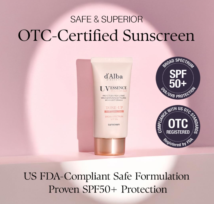 d'alba Piedmont Waterfull Tone-Up Sunscreen Serum BROAD SPECTRUM SPF 50 + Korean Sunscreen for Face, All Skin Tones, Sweat Proof Formula (1.69 fl.oz.)