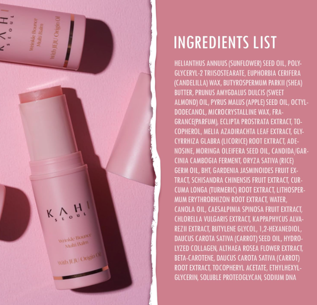 KAHI Wrinkle Bounce Multi Balm Stick | PDRN Collagen Wrinkle Stick | Korean Skin Care |All-in-One Hydrating Lip Balm Eye Cream Neck Cream Make Up Base & Face Mist Moisture Balm