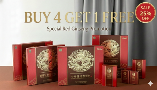 [4+1] Sang Lim Won Red Ginsaeng Slices 5 Box, Premium Korean Hong Sam Jeol Pyeon, Selling in Duty Free Shop Incheon Airport Korea, Buy 3 Get 1 Free