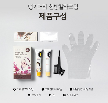 [Danggi Meori] Hair Damage Care Dye, Korean traditional Herbal Bio Color Cream