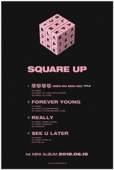 BLACKPINK - [Square Up] 1st Mini Album Pink Ver CD+Booklet+PhotoCard+SelfieCard+Lennticular Lyrics+Postcard K-POP Sealed